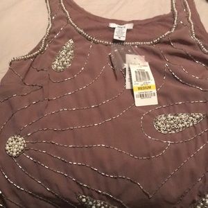 NWT pearl and jeweled tank